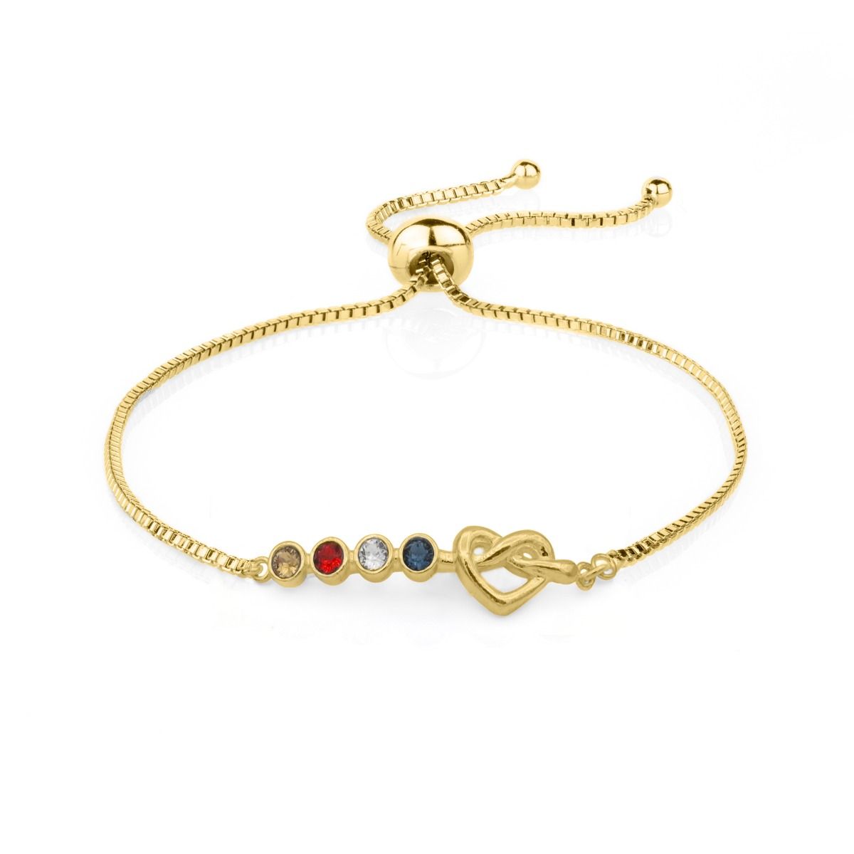 Ties of the Heart - Personalized Adjustable Birthstone Bracelet