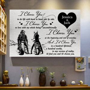 I Choose You-Gift for a Couple Biker Personalized Poster