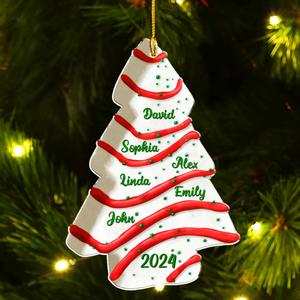 Christmas Tree Cake Personalized Family Christmas Ornament