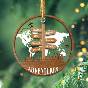 Personalized Travel Adventure Custom Traveling Destination Ornament