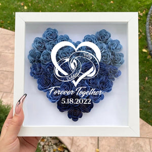 Personalized Forever Together Couple Gifts Flower Shadow Box