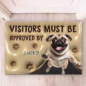 Personalized Photo Visitors Must Be Approved By This Dog/Cat Door Mat