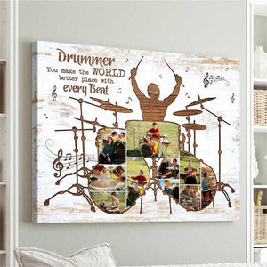 Personalized Custom Drum Photo Collage Poster