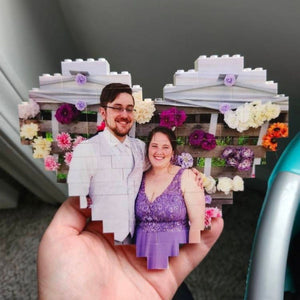 Personalized Heart Shape Custom Photo Couples Brick Puzzle