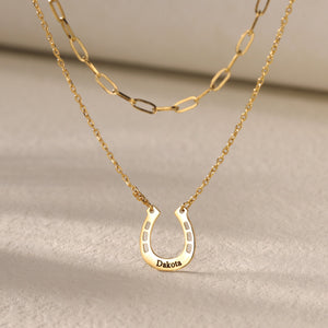 Personalized Horseshoe Name Necklace