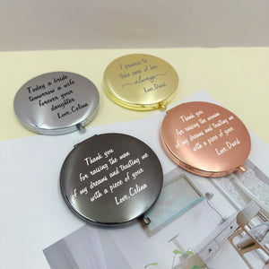 Personalized  Custom Text Compact Mirror