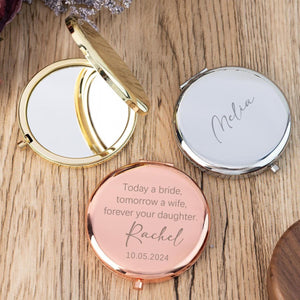 Personalized  Custom Text Compact Mirror