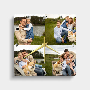 Personalized Photo Acrylic Hanging Wall Square Clock Gift For Family