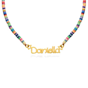 Personalized Kids Name Necklace with Rainbow chain