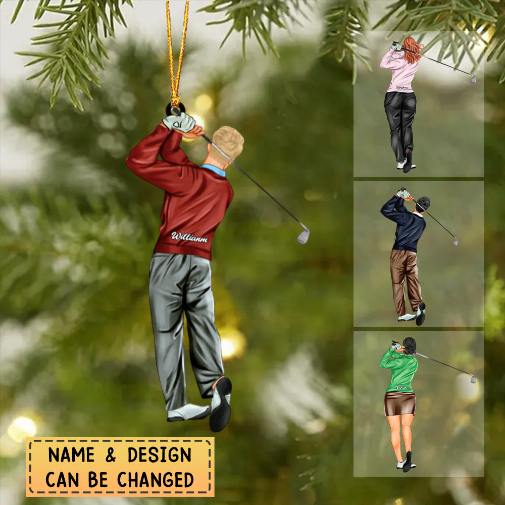 Personalized Golf Lady/Gentleman Acrylic Hanging Ornament