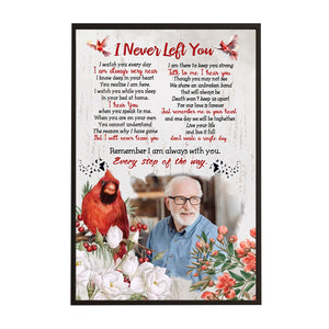 I Never Left You Personalized Memorial Cardinal Canvas Poster