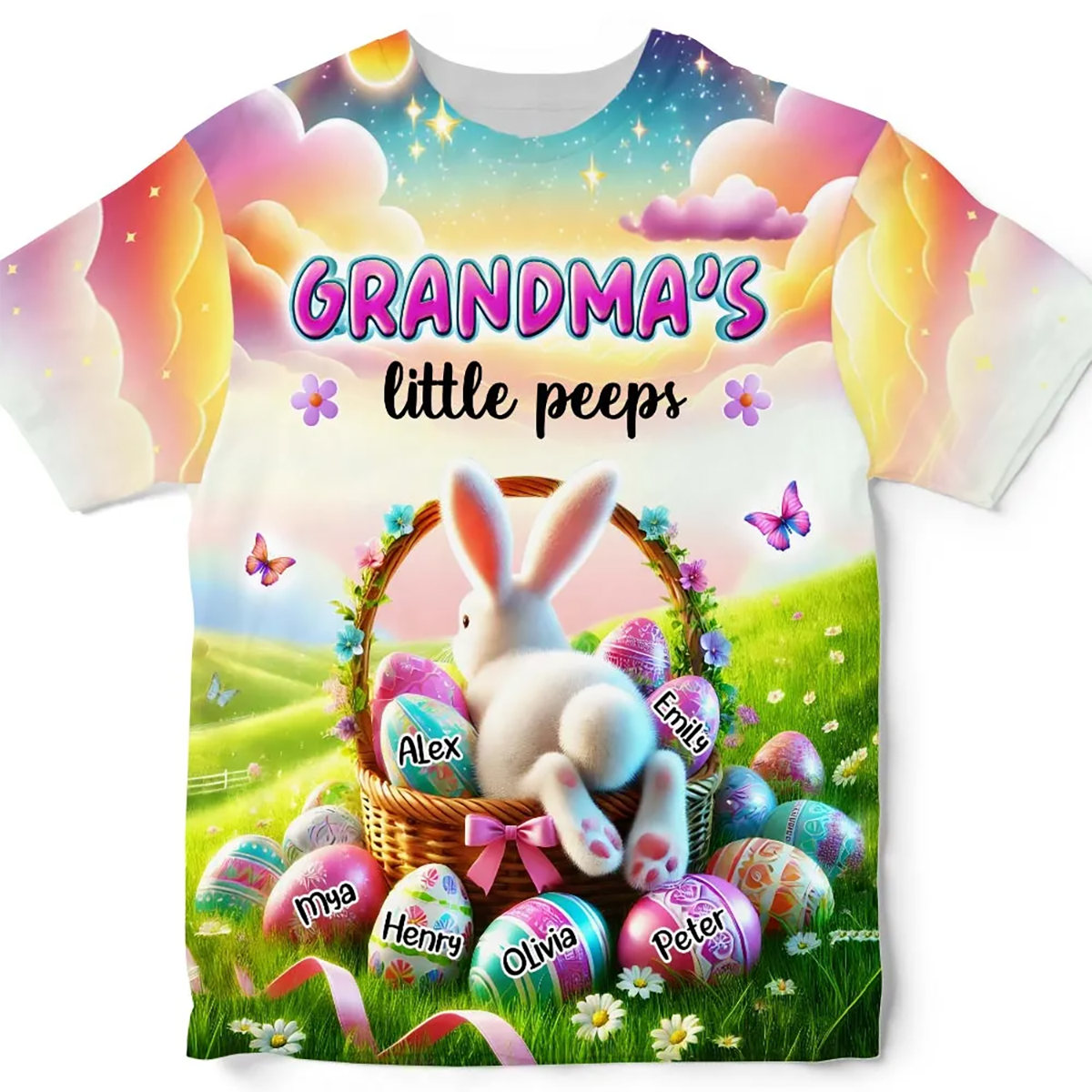 Personalized Easter Grandma's Little Bunny Egg T Shirt