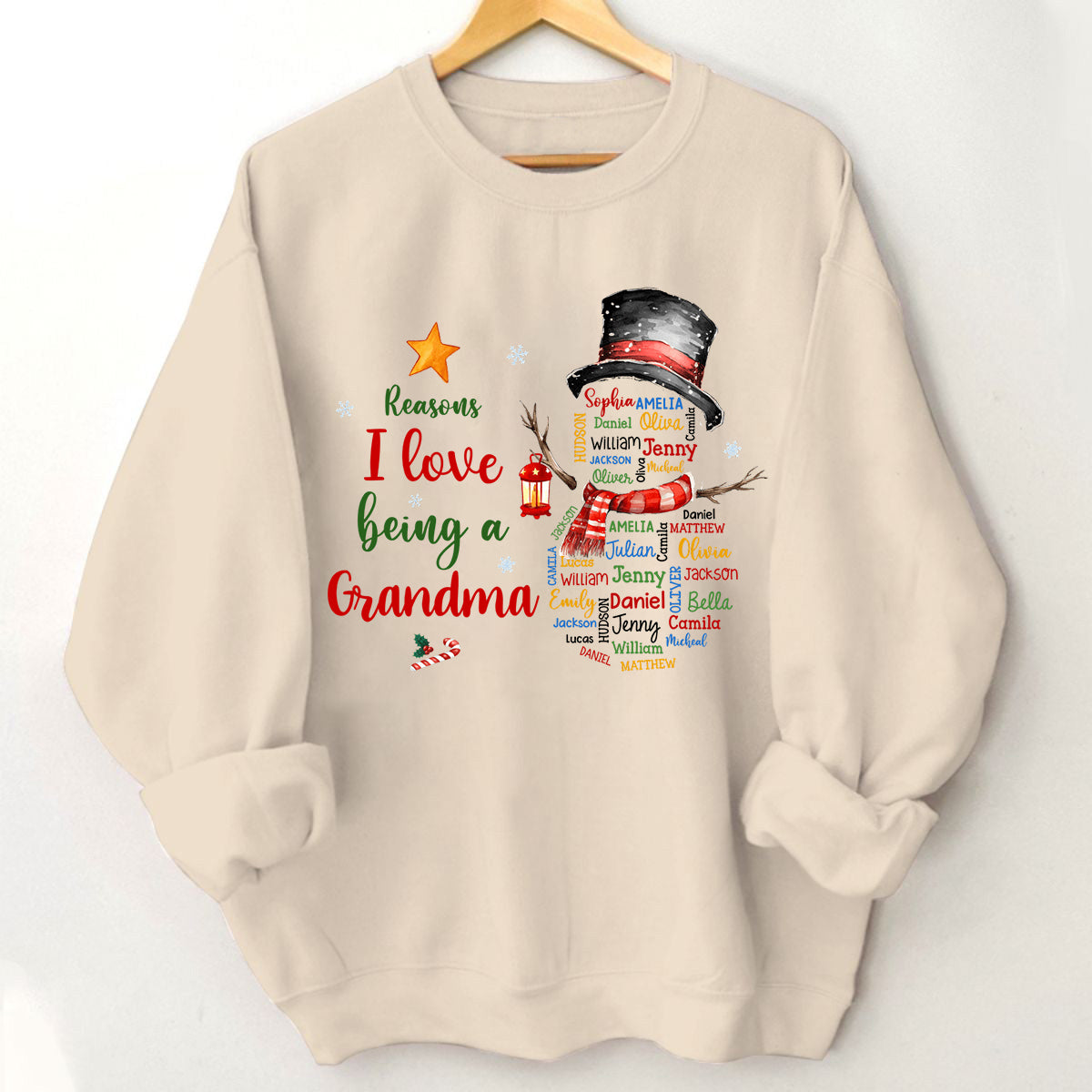 Personalized Gift For Grandma Reasons I Love Being Word Art Sweatshirt