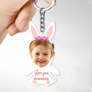 Personalized Gifts For Grandma Keychain Little Bunny Kid