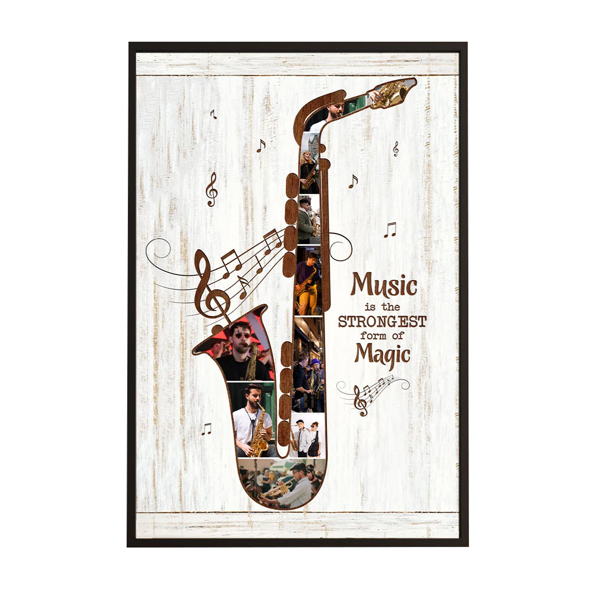 Personalized Saxophone Photo Collage Poster Gifts to Musicians