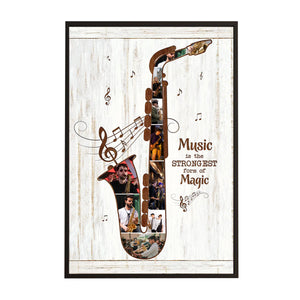 Personalized Saxophone Photo Collage Poster Gifts to Musicians