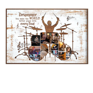 Personalized Custom Drum Photo Collage Poster