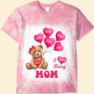 I Love Being Grandma Bear With Balloon Kids Personalized 3D T-shirt