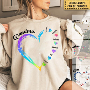 Grandma and Grandkids Hearts Personalized Sweatshirt, Best Gift Christmas