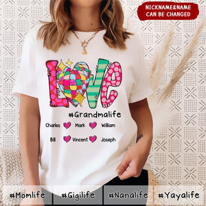 Personalized Love Grandma Life And Kids Heart Pure cotton T-shirt