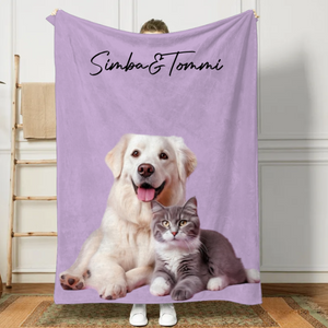 Custom Pet Blanket, Personalized Dog Blanket, Using Pet Photo & Name, Dog Face Blanket, Cat Picture Blankets