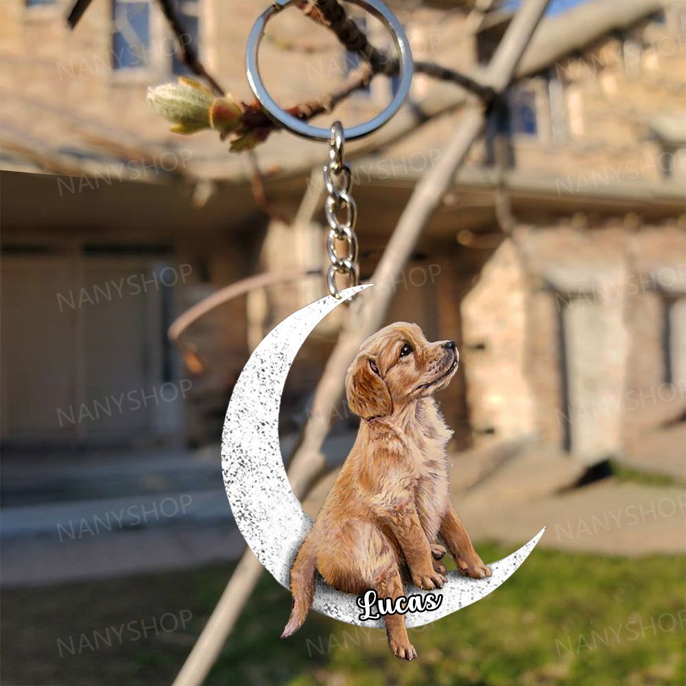 Personalised Engraved Dog Keyring ~ Brown