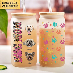 Personalized Tumbler Glass FullPrint - Dog Mom