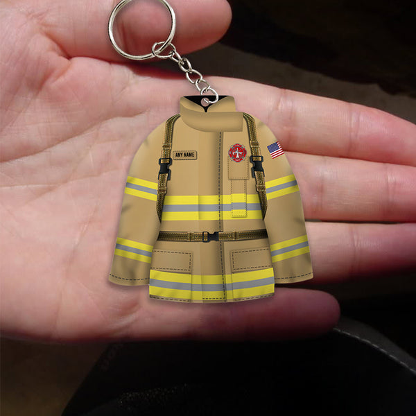 Personalized Firefighter Helmet Keychain - Custom Name, Number - nany_shops