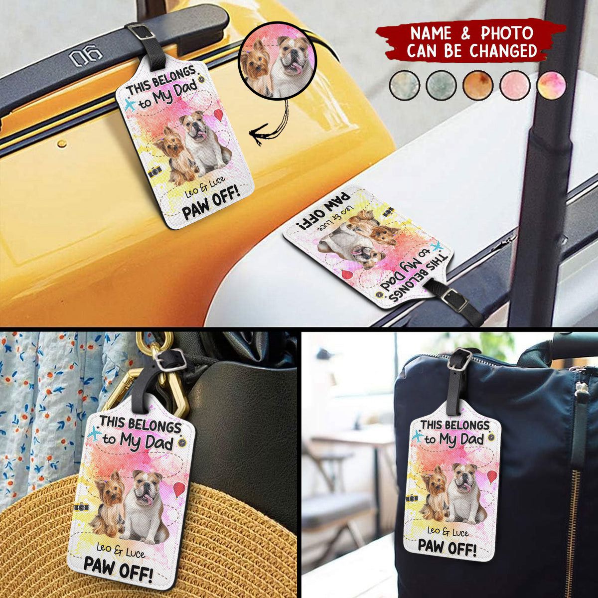 This Belongs To My Mom/Dad Personalized Luggage Tag Gift For Pet Lovers