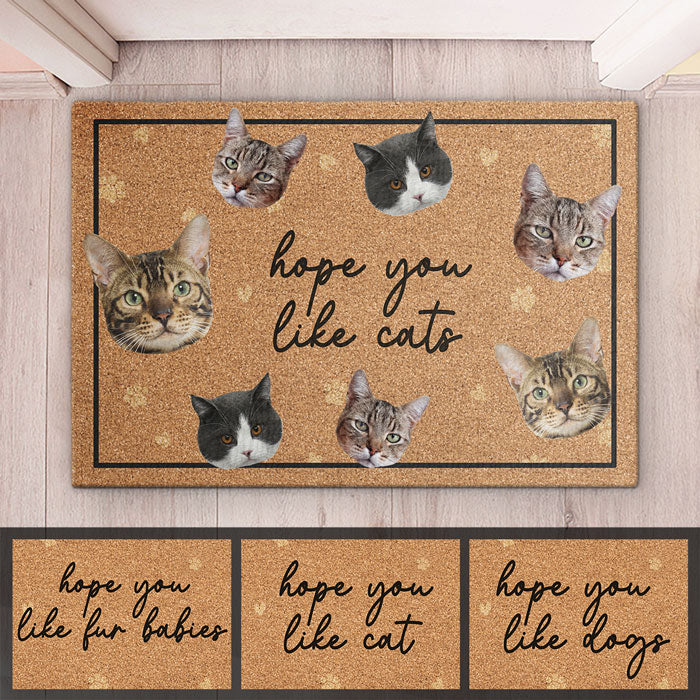 Hope You Like Fur Babies - Dog & Cat Personalized Custom Decorative Mat - Upload Image, Gift For Pet Owners, Pet Lovers