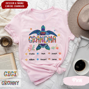 Personalized Grandma Gift Turtle Pure cotton T-Shirt