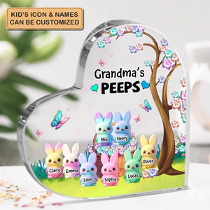 Personalized Grandma's Marshmallow Heart-Shaped Acrylic Plaque