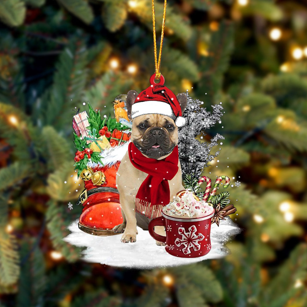 Fawn French Bulldog-Winter Cup-Two Sided Ornament