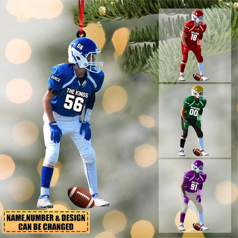 Personalized A Rookie in American football Player-Two Sided Ornament