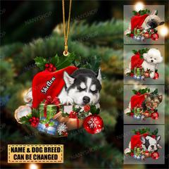 Personalized Dog Sleeping In A Tiny Cup Christmas Holiday-Two Sided Or -  nany_shops