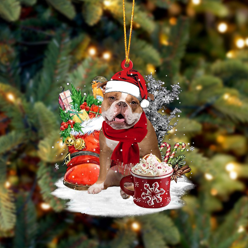 Old English Bulldog-Winter Cup-Two Sided Ornament