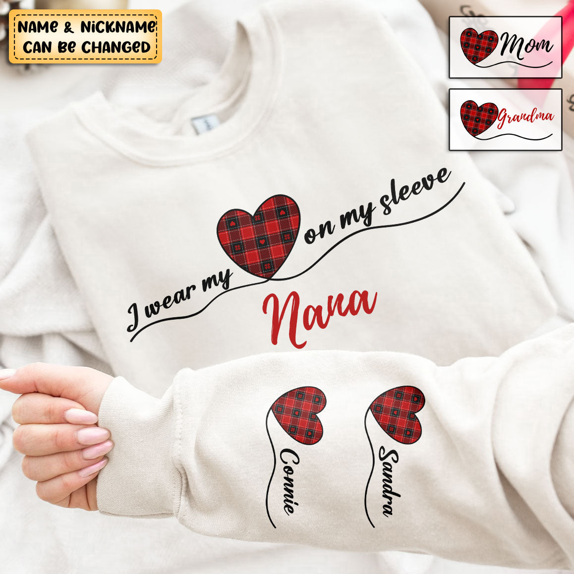 I Wear My Heart On My Sleeve - Personalized Sweatshirt