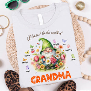 Personalized Grandma's Garden Flowers Pure Cotton T-Shirt