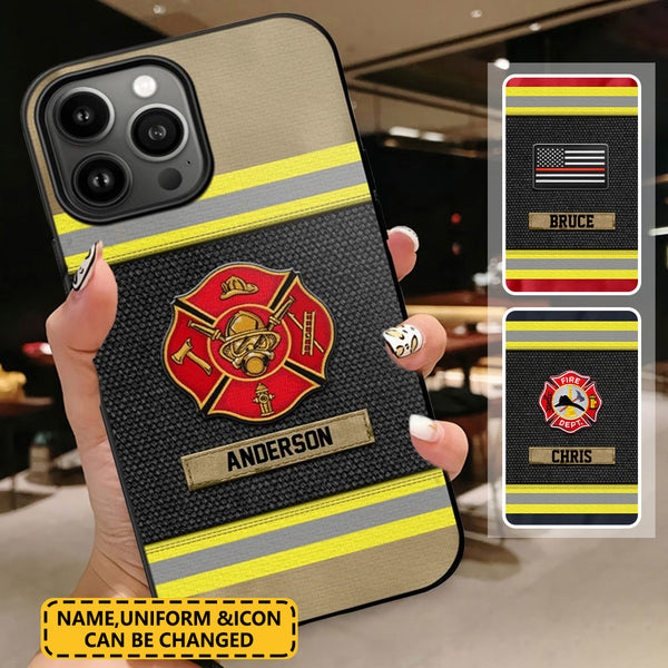 Personalized US Firefighter Uniform Name Phonecase