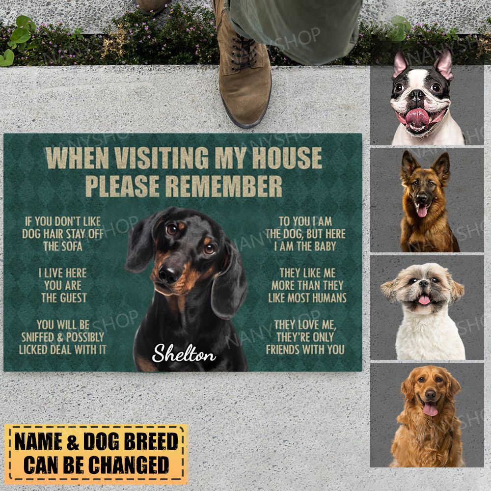 Personalized Dog Lover Doormat-Please Remember Doormat