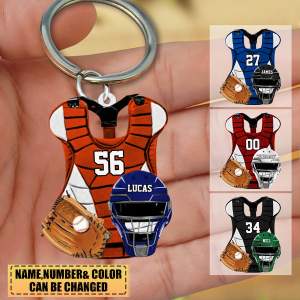 Personalized Baseball Catcher Chest Protector And Helmet Acrylic Ornam -  nany_shops