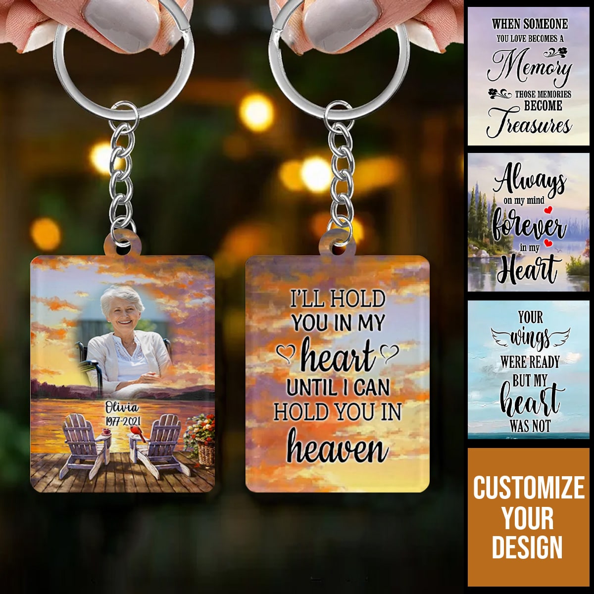 Personalized In Loving Memory Loved One Memorial Cardinal Keychain