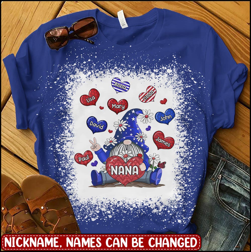 Personalized 4th Of July Grandma Nana Mom Heart Kids 3D T-shirt