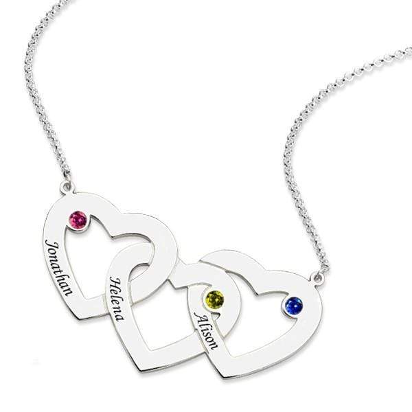 LA Sterling Italy 925 Best Friends Double Intertwined Heart Pendant 18”  Necklace | eBay