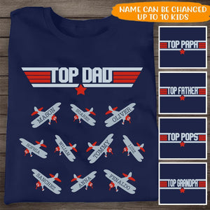Personalized Gift Dad Custom Top Dad Pilot Airplane Father's Day T-Shirt