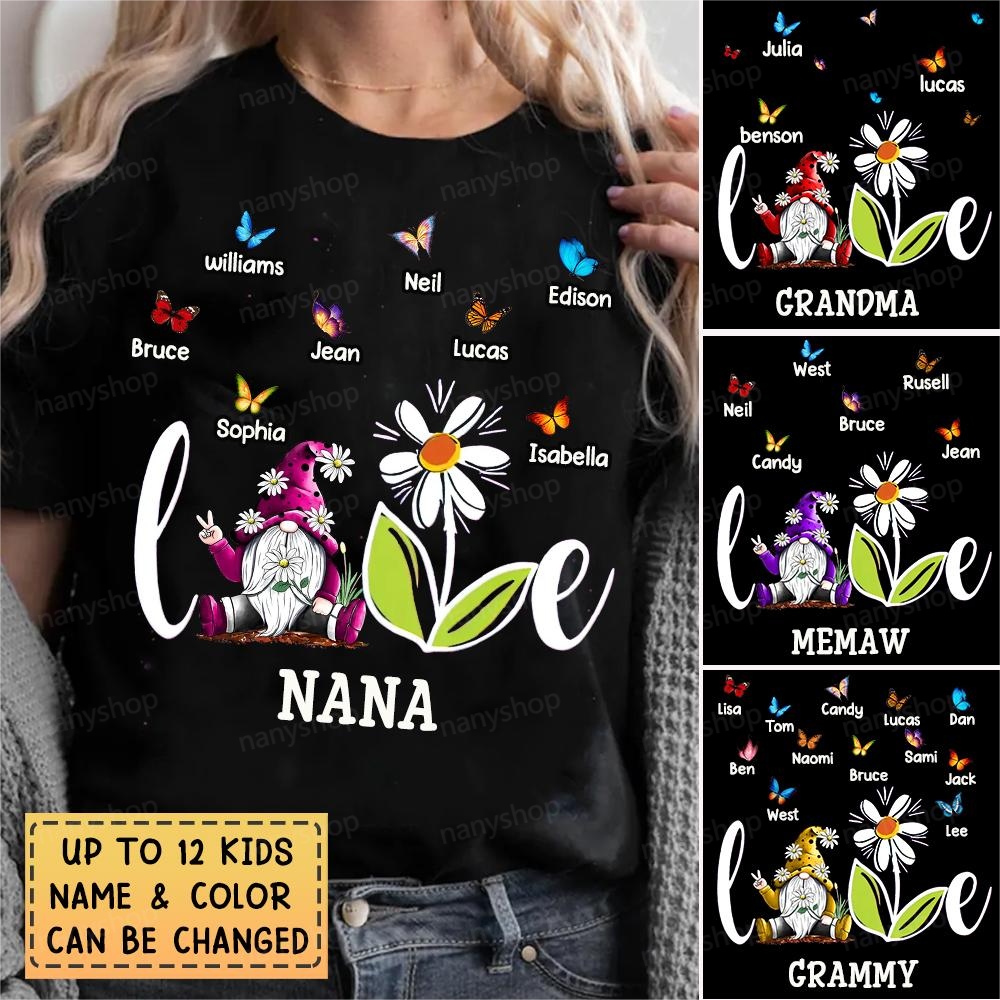 Love Grandma Life With Butterfly Personalized T-Shirt